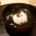 新ばし 星野 - 鱧のお澄まし、蓴菜 2023年6月