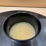 鮨割烹 六本木 亀甲 - あおさ海苔と蟹の御味噌汁