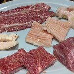 炭火焼肉ホルモンさわいし - つらみ、シビレ、はつもと、シマチョウ、ハラミ元、かしら