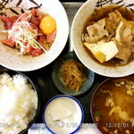 ゆず - まぐろ納豆と肉豆腐 (定食 2品）