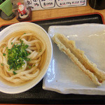 手打ちうどん こげら - かけ（あつあつ）、ちくわ天
