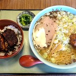 Shokudou Kikaku - サバだしラーメン＆半ソースカツ丼（1,300円）