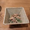 蕎麦前 小まつ - 料理写真:お通しの「シメジと春菊の胡麻和え」