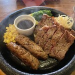 GRILL ALABELL - 黒毛和牛サーロイン150gとハンバーグ100g