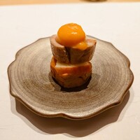 和 のぎ - あん肝とりんごの黄身酢かけ