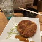 大衆串焼酒場 我家 - ハムカツ、ジンソーダ