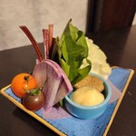 九州料理二代目もつ鍋わたり - 産地野菜の盛り合わせ