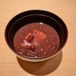 新ばし 星野 - 甘味はおぜんざい。甘さは抑え目。するりと入りました。
