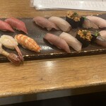 にぎり鮨 一五〇 - テーブル席で注文票に書いた私の注文15貫