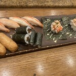 にぎり鮨 一五〇 - 妻の事前注文は9貫　見事に振り分けてありました