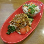 天鳳 - 前菜（棒棒鶏、豚耳の酢漬け？サラダ）