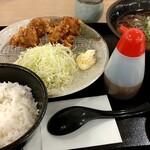 Katsuten - ザンギそば定食（1280円）