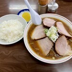 ラーメン専門 つるや - 正油野菜チャーシュー、ライス