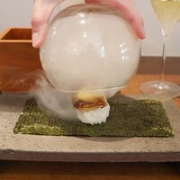 イル ギオットーネ 京都本店 - 鰻の飯蒸しとフォアグラを瞬間スモークで