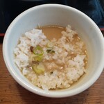 Kicchin Asunaro - サービスの半ライスにスープをかけていただきます