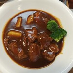 キッチン ブルー グローブ - 上から、ビーフは５つ？、ポテト、ブロッコリー