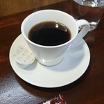 キッチン ブルー グローブ - ホットコーヒーのアップ