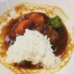 キッチン ブルー グローブ - 悩んでご飯を乗せます