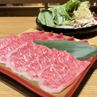 しゃぶしゃぶ　すき鍋　おもき 銀座店 - 松阪牛赤身＆松阪牛霜降りのしゃぶしゃぶ