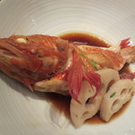 えさき - きんきの煮付けこんなに上品な味わいとは・・・やはり煮汁も飲みほしてしまいました。