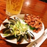 羅麺清香 - 生ビールセット　おつまみ３種で995円！