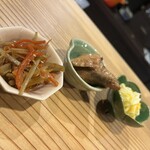 日と宵 - お通し三品もとても美味しかった