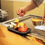 隠れ家鉄板おぶ - オマール海老の鉄板焼き