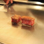 隠れ家鉄板おぶ - 佐賀牛のシャトーブリアンとサーロインの食べ比べ