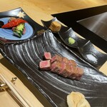 Teppanyaki Nishida - A5ランク黒毛和牛、季節の野菜グリル