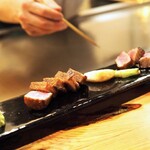 隠れ家鉄板おぶ - 佐賀牛のシャトーブリアンとサーロインの食べ比べ