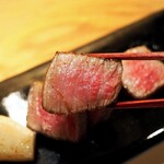 隠れ家鉄板おぶ - 佐賀牛のシャトーブリアンとサーロインの食べ比べ