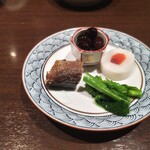 和さ美 - 前菜　鰊、黒豆、ナマス、菜の花　★確かコース13000円かと？