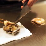 隠れ家鉄板おぶ - のどぐろと鮑