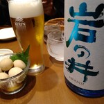 純米酒専門 粋酔 - うずらの味玉と飲み物たち