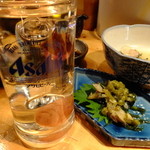 藤家 - 二階堂お湯割り梅入り：360円(’13.12月)