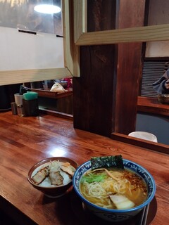 麺工房 隠國 - 隠國ラーメン700+森薫る丼ぶりS350