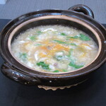 日本料理 TOBIUME - グツグツ、フグ出汁の「おじや」完成