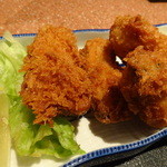 海鮮道楽　粋活 - カキフライ定食の牡蠣フライ4個