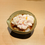 東麻布 天本 - 羅臼無洗白子、ネギ和え