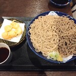Funabashi Shiranui - 小海老天つけ蕎麦（太麺と細麺の合盛り）