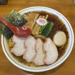 とら食堂 松戸分店 - 焼豚ワンタン麺味玉入り1,500円　並170gでお腹いっぱい胸いっぱいの内容