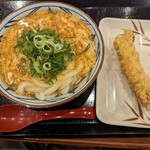 丸亀製麺 - 玉子あんかけうどんとかしわ天