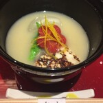 天ぷら料理 花歩 - 淡路島の3年河豚の白味噌仕立て