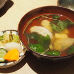 青ヶ島屋 - つみれ汁＆香の物
