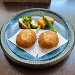 バルバルキッチンアメリ - ランチ：カニクリームコロッケ(¥1,280) メイン