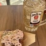 Tsukiji Gindako Haibo-Ru Sakaba - チーズ明太子390円＆ジムビームハイボール200円（税抜）