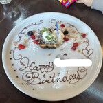 ピッツェリア　オオサキ - 誕生日プレート