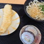 こがね製麺所 - かけうどん小、いか天、サラダ巻き(*´ω｀*)