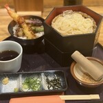 Oto Oto - 稲庭うどん➕小えび天丼¥1,350+うどん大盛り¥300