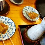 とんかつ桂 - 熱燗（お猪口まで熱々）と味噌田楽